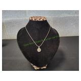 Vtg Silver-Tone Yin-Yang Flower Pendant