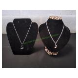 (2) Musical Note Pendant Necklaces