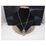 Silver-Tone Praying Hands w/ Psalm 37:24 Pendants