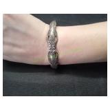 Vtg Sterling Silver Ornate Spoon Cuff Bracelet