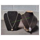 (2) Silver-Tone Handpainted Pendants