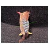 Vtg Handcrafted Guira Cuckoo Bird Brooch