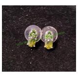 Oval Cut Green Peridot Earrings