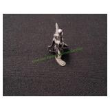 Vtg Pewter Wizard Figurine
