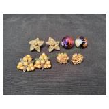 (4) Vtg Spring Loaded Clip-On Earrings
