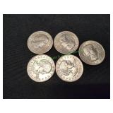 (5) 1979 Susan B Anthony Dollar Coins