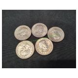 (5) 1979 Susan B Anthony Dollar Coins