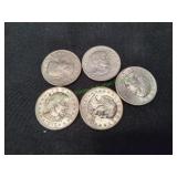 (5) 1979 Susan B Anthony Dollar Coins