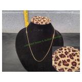 Gold-Tone Triangle Link Necklace w/ Bracelet