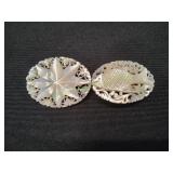 (2) Vtg Mother of Pearl Brooches