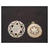 Vtg Mother of Pearl Brooch & Pendant