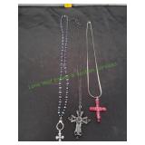 (3) Cross Pendant Necklaces