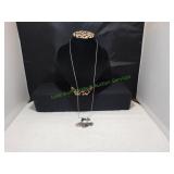 Vtg Silver-Tone Monet Musical Charm Necklace