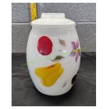 Vtg Barlett Collins White Glass Cookie Jar