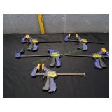 (5) Irwin Quick-Grip One-Handed Bar Clamps