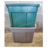 (2) Rubbermaid 18-Gal Storage Totes w/ Lids