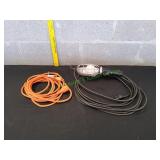 Vtg Industrial Drop Light w/ Orange Extension