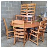 68" Round Dining Table w/ 6 Chairs