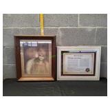 (1) Framed A Little Girl & (1) Framed Proclamation