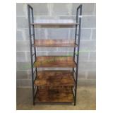 5-Tier Industrial Open Bookshelf