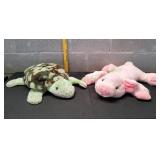 (1) Turtle & (2) Pig Plush Animal