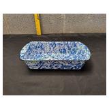 Blue & White Splatter Enamelware Loaf Pan