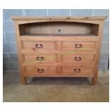 Rustic Pine 6-Drawer Media Center
