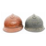 WWI FRENCH CHASSEUR & AFRICAN ARMY M15 HELMETS