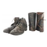 WWI FRENCH ARMY M1916 COMBAT SHOES & LEGGINGS