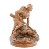 WWI US COMMEMORATIVE "ZERO HOUR" BRASS STATUE
