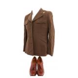 WWII US WAAC ENLISTED WINTER SERVICE TUNIC & SHOES