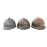 WWI FRENCH ARTILLERY & INFANTRY M15 ADRIAN HELMETS