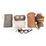 WWI FRENCH MEYROWITZ GOGGLE & ARS GAS MASKS