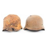 WWII GERMAN M42 HELMETS NORMANDIE BATTLEFIELD DUG