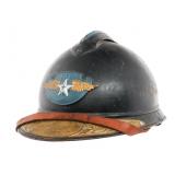 1920s FRENCH AIR FORCE M15 HELMET WITH VET PLAQUE