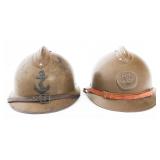 WWII FRENCH COLONIAL INF. & CHASSEUR M26 HELMETS