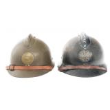WWII FRENCH MEDICAL & CHASSEUR M26 ADRIAN HELMETS