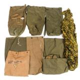 WWII US 3 SPOT CAMO PARACHUTE & DUFFEL BAGS