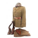 WWII FRENCH TANKER LIEUTENANT UNIFORM SET