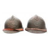 WWII FRENCH 7th RTA & MEDICAL CORPS M26 HELMETS