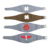 WWI FRENCH BRANCARDIER, FLIGHT & CAMO SEC ARMBANDS