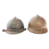 WWI FRENCH INF. OFFICER & AFRICAN ARMY M15 HELMETS