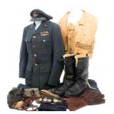 WWII BRITISH RAF OFFICER UNIFORM & FLIGHT GEAR