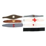 WWI FRENCH BRANCARDIER, RED CROSS & REGT ARMBANDS