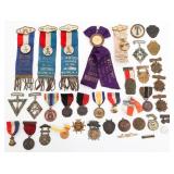 EARLY 20TH C. US FRATERNAL, ARMY & BORDER MEDALS