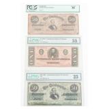 CIVIL WAR CONFEDERATE GRADED PAPER BANKNOTES