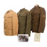 WWI US ARMY M1912 SUMMER & M1917 SERVICE TUNICS