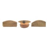 WWI US ARMY OFFICER VISOR & EM GARRISON CAPS