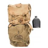 WWII USMC 4th MARINE UNIS MARKED M41 HAVERSACK SET