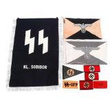REENACTOR WWII GERMAN NSDAP/SS BANNERS & ARMBANDS